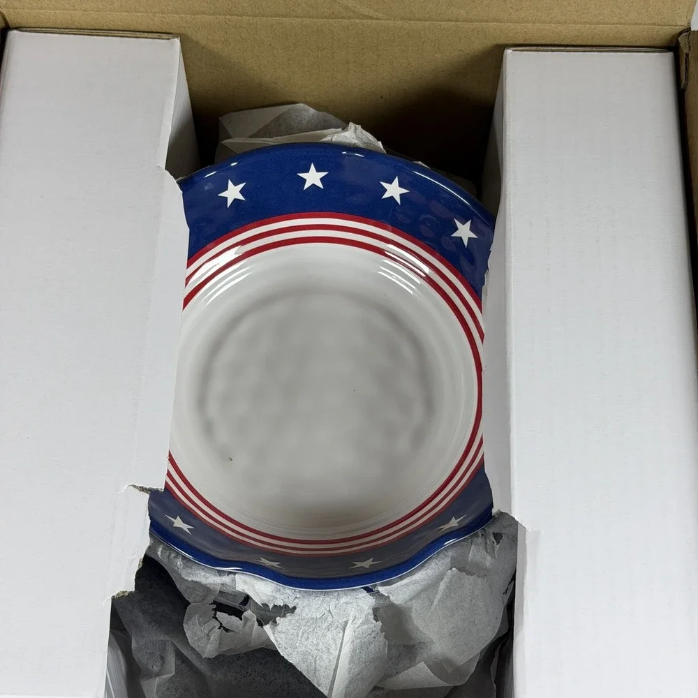 Sur La Table Stars & Stripes 12-Piece Outdoor Dinnerware Set F-16
